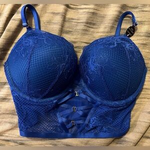 VS🩷NWT - VERY SEXY Bombshell Strappy Fishnet Lace Push-Up Corset Top 34D